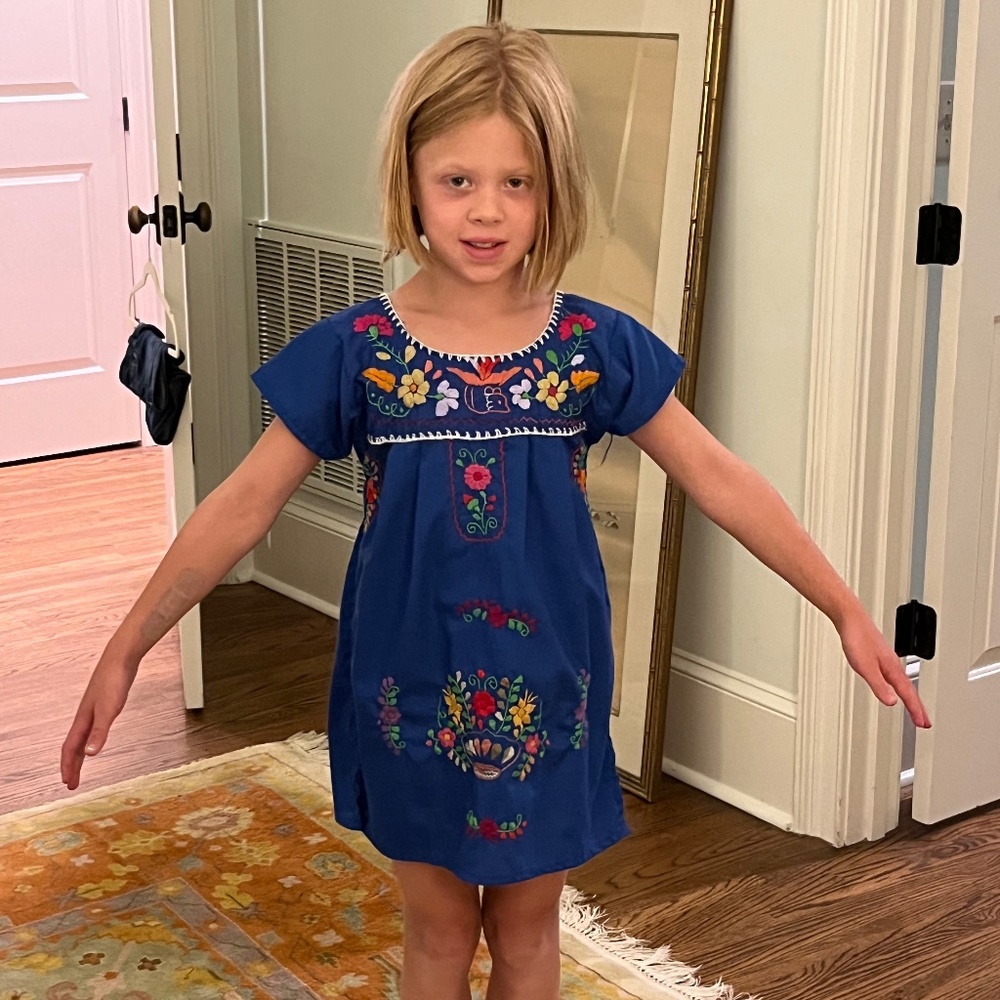 Girls Blue Mexican Dress from Epcot in Disneyworld